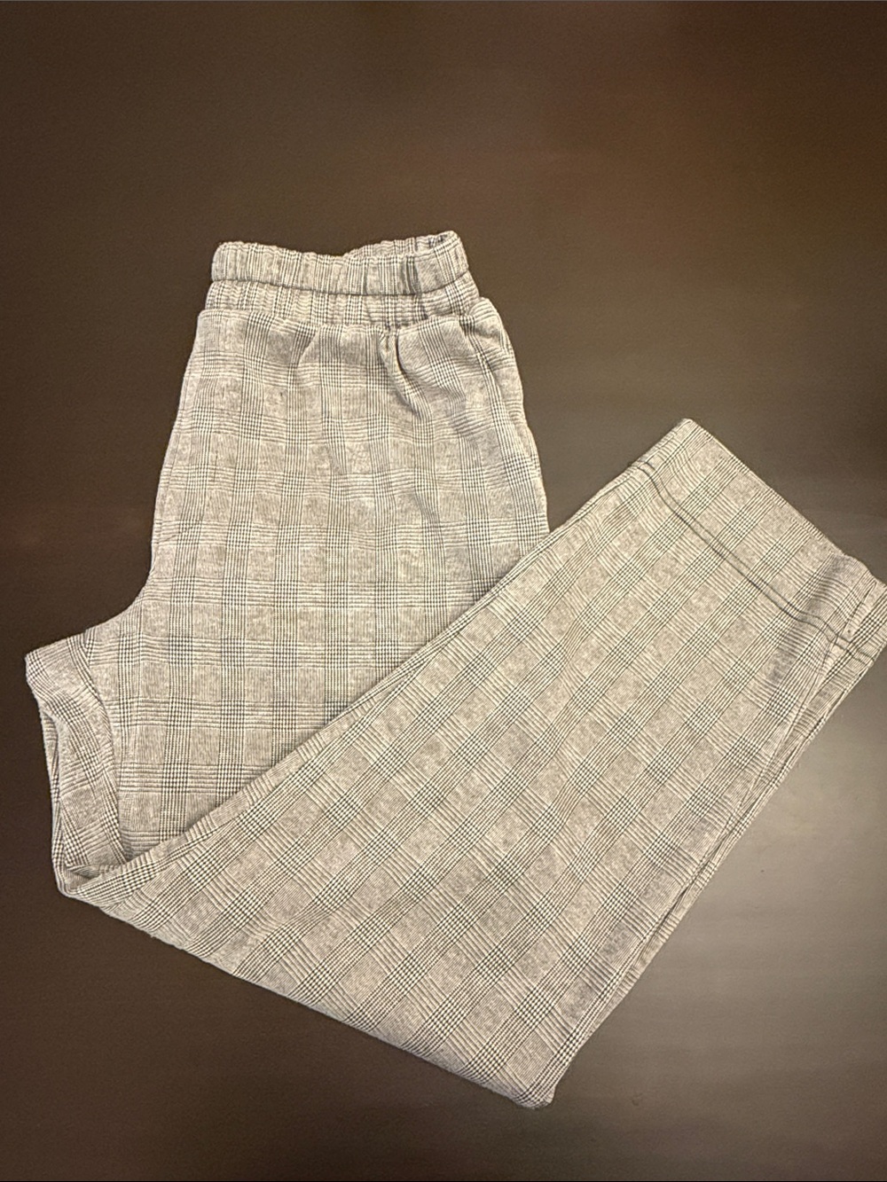 Women’s Gray Plaid Pull On Pants - Comfortable Everyday Bottoms